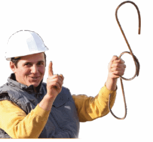 Bauarbeiter mit Paragraph Symbol