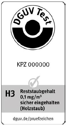 Abb. 13 DGUV Test-Zeichen H3 (fr Holzstaub-Absauganlagen und -Entstauber)