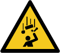ISO 7010-W035 Warnung vor herabfallenden Gegenständen