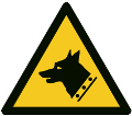 ISO 7010-W013 Warnung vor Wachhund