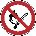ISO 7010-P003 Keine offene Flamme; Feuer, offene Zündquelle und Rauchen verboten