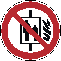 ISO 7010-P020 Aufzug im Brandfall nicht benutzen