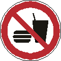 ISO 7010-P022 Essen und Trinken verboten