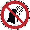 ISO 7010-P028 Benutzen von Handschuhen verboten