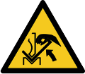 ISO 7010-W031 Warnung vor Quetschgefahr der Hand zwischen Presse und Werkstück