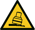 DIN 4844-2/ ISO 7010 D-W024 Warnung vor Kippgefahr beim Walzen
